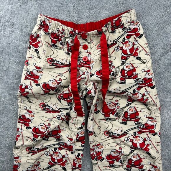Nick & Nora Skiing Santa Pajama Set Vintage Look Holiday Festive Family Sz S - Picture 13 of 13
